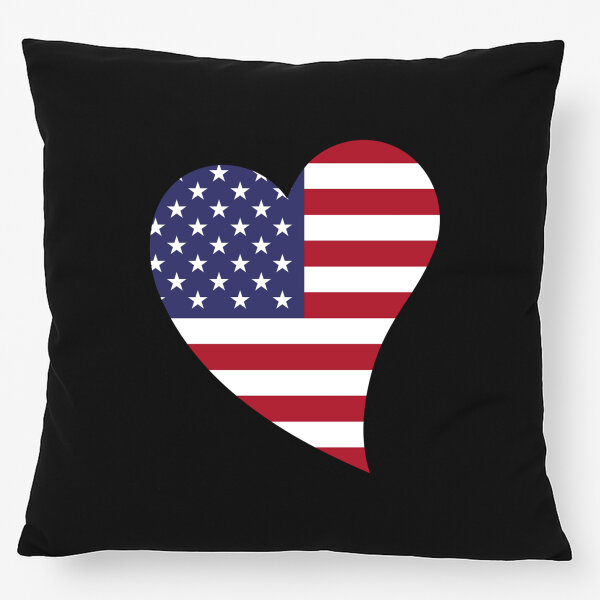 Kissen USA Flagge Herz 40x40cm