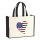 Jutetasche USA Flagge Herz 21 Liter Black
