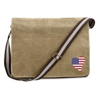 Umhängetasche USA Flagge Herz 14 Liter