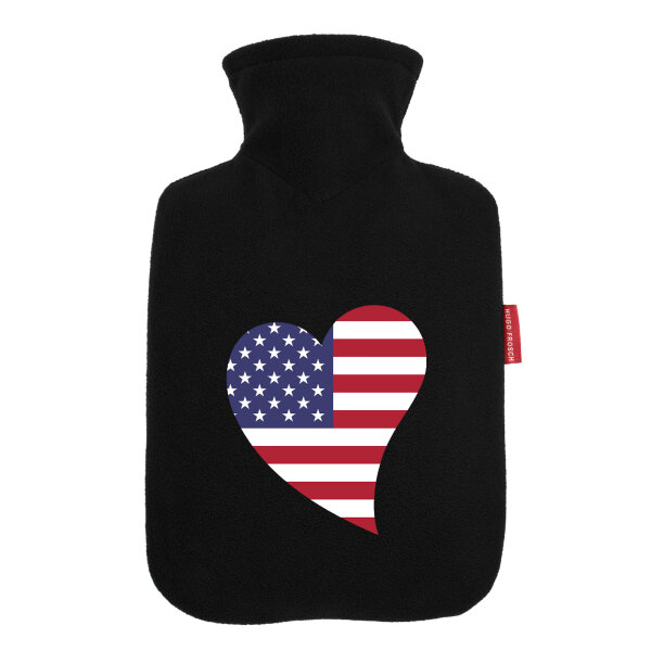 Wärmflasche USA Flagge Herz