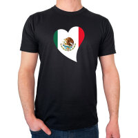 Herren T-Shirt Mexiko Flagge Herz