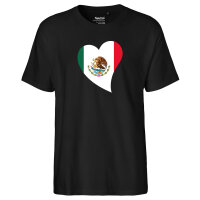 Herren T-Shirt Mexiko Flagge Herz