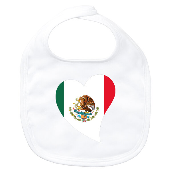 Baby Lätzchen Mexiko Flagge Herz Klettverschluss
