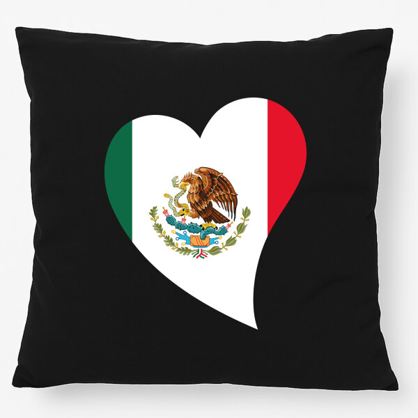 Kissen Mexiko Flagge Herz 40x40cm