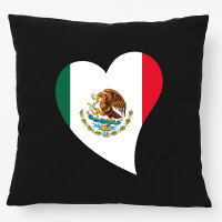 Kissen Mexiko Flagge Herz 40x40cm