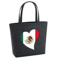 Filz Shopper Mexiko Flagge Herz 22 Liter