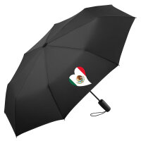 Regenschirm Mexiko Flagge Herz 98cm Schwarz