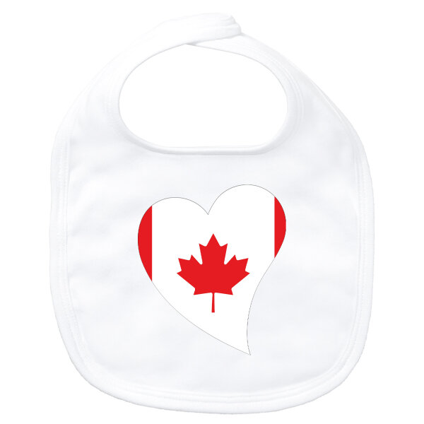 Baby Lätzchen Kanada Flagge Herz Klettverschluss