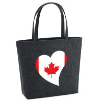 Filz Shopper Kanada Flagge Herz 22 Liter