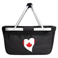 Einkaufskorb faltbar Kanada Flagge Herz 20 Liter Black