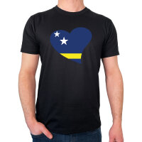 Herren T-Shirt Curacao Flagge Herz