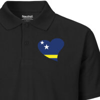 Herren Polo Shirt Curacao Flagge Herz