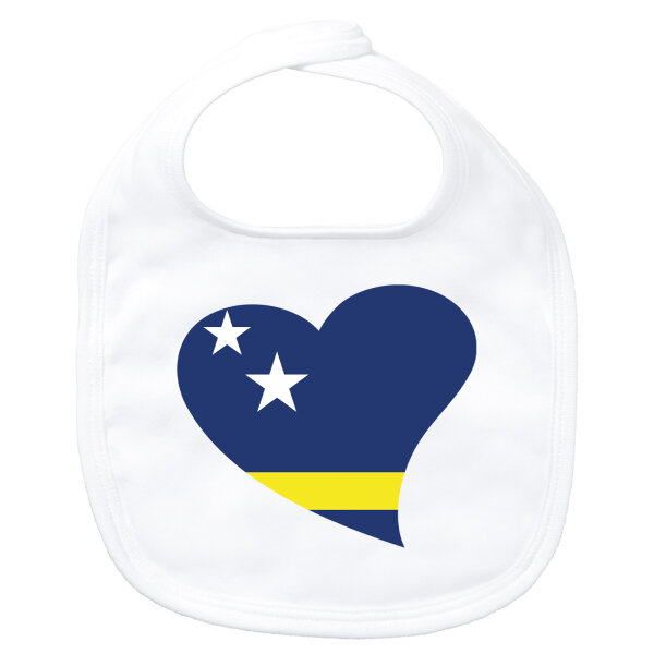 Baby Lätzchen Curacao Flagge Herz Klettverschluss