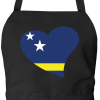Schürze Curacao Flagge Herz mit Taschen