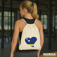 Turnbeutel Curacao Flagge Herz 12 Liter