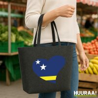 Filz Shopper Curacao Flagge Herz 22 Liter