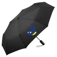 Regenschirm Curacao Flagge Herz 98cm Schwarz