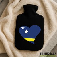 Wärmflasche Curacao Flagge Herz