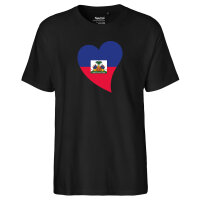 Herren T-Shirt Haiti Flagge Herz