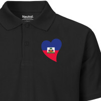 Herren Polo Shirt Haiti Flagge Herz