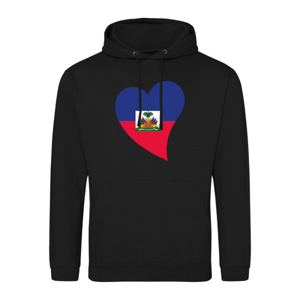 Unisex Hoodie Haiti Flagge Herz