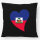 Kissen Haiti Flagge Herz 40x40cm
