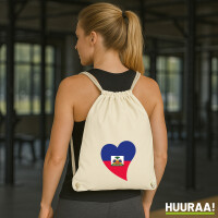 Turnbeutel Haiti Flagge Herz 12 Liter