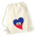 Turnbeutel Haiti Flagge Herz 12 Liter