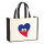 Jutetasche Haiti Flagge Herz 21 Liter Black