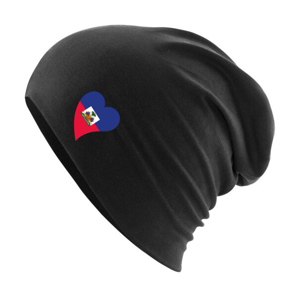 Beanie Haiti Flagge Herz