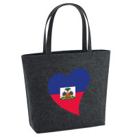 Filz Shopper Haiti Flagge Herz 22 Liter