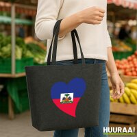 Filz Shopper Haiti Flagge Herz 22 Liter