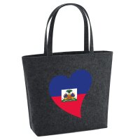 Filzshopper Haiti Flagge Herz, 22 Liter