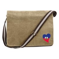 Umhängetasche Haiti Flagge Herz 14 Liter
