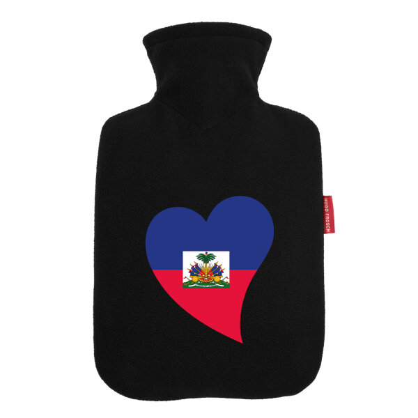 Wärmflasche Haiti Flagge Herz