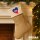 Weihnachtsstrumpf Haiti Flagge Herz Beige Jute
