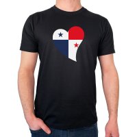 Herren T-Shirt Panama Flagge Herz