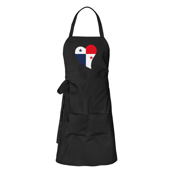 Schürze Panama Flagge Herz mit Taschen