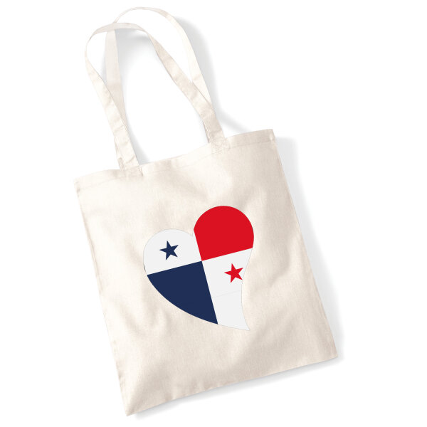 Jutebeutel Panama Flagge Herz 10 Liter