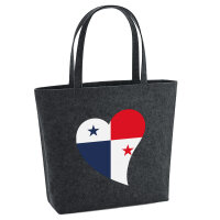 Filz Shopper Panama Flagge Herz 22 Liter