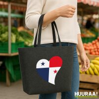 Filz Shopper Panama Flagge Herz 22 Liter