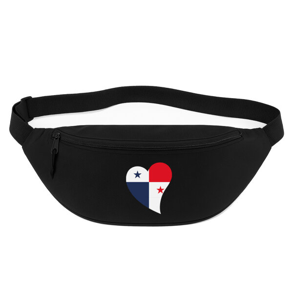 Bauchtasche Panama Flagge Herz 2,5 Liter Black