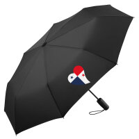 Regenschirm Panama Flagge Herz 98cm Schwarz