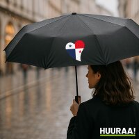 Regenschirm Panama Flagge Herz 98cm Schwarz