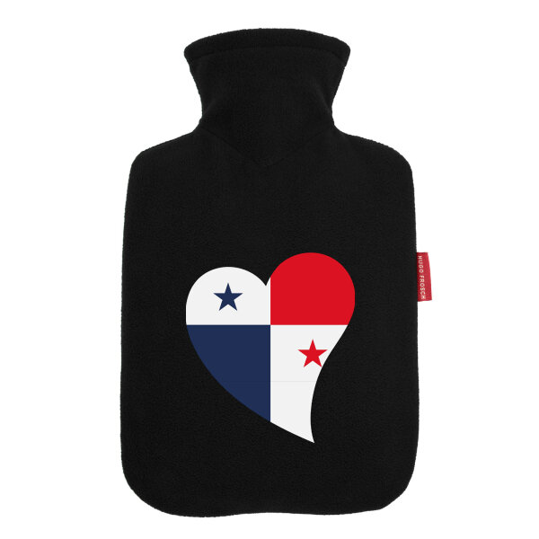 Wärmflasche Panama Flagge Herz