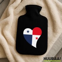 Wärmflasche Panama Flagge Herz