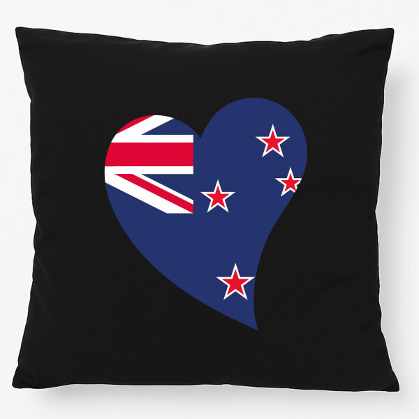 Kissen Neuseeland Flagge Herz 40x40cm