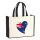 Jutetasche Neuseeland Flagge Herz 21 Liter Black