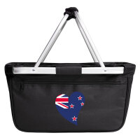 Einkaufskorb faltbar Neuseeland Flagge Herz 20 Liter Black