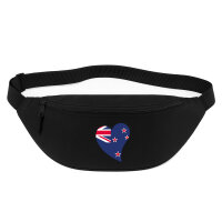 Bauchtasche Neuseeland Flagge Herz 2,5 Liter Black